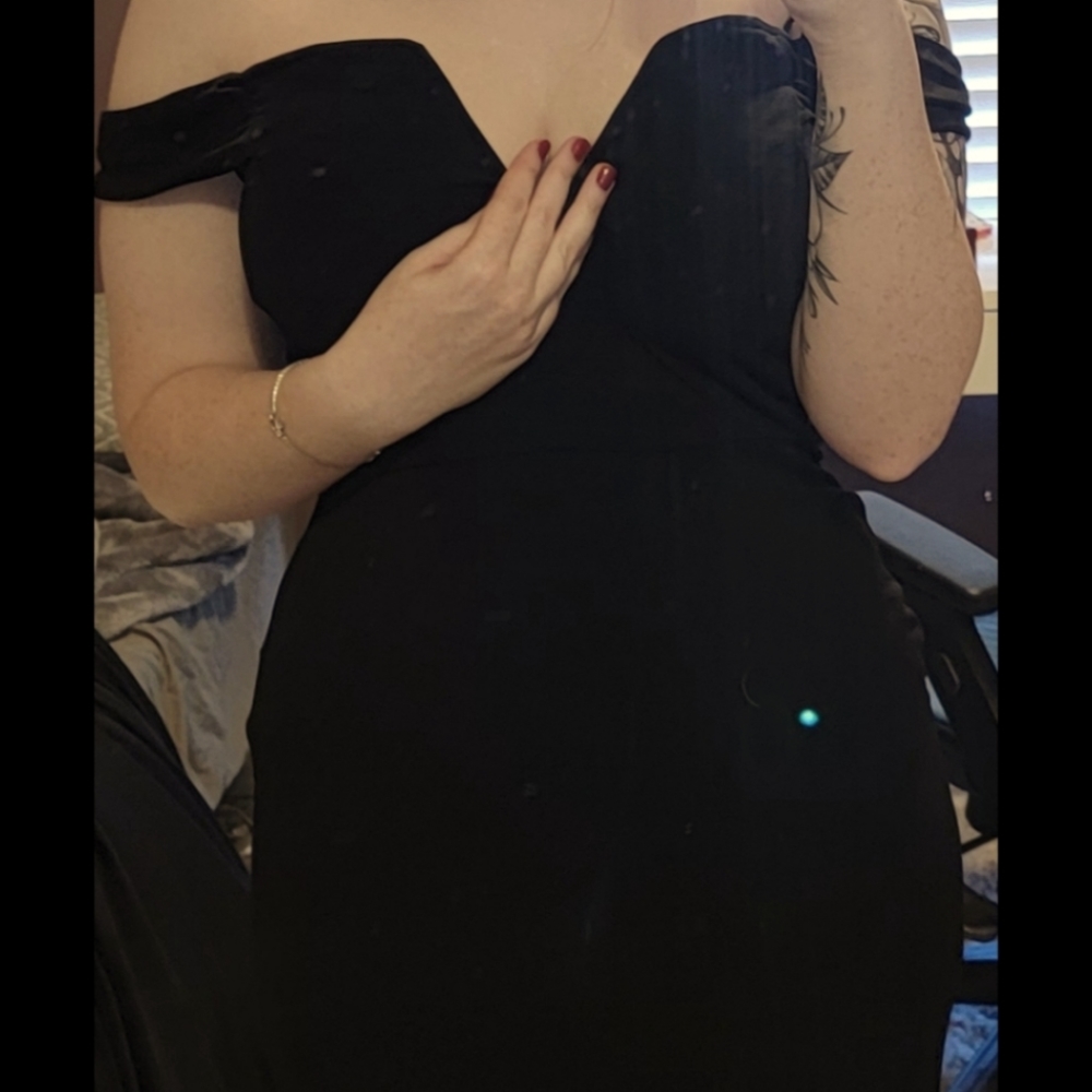 Prom Dress Black Off the Shoulder
